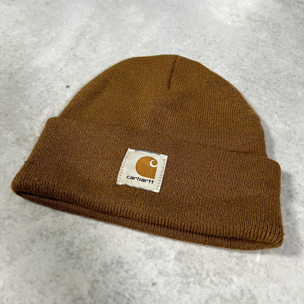 Carhartt Beanie Knit Brown Workwear Winter Skully One Size - Picture 2 of 5